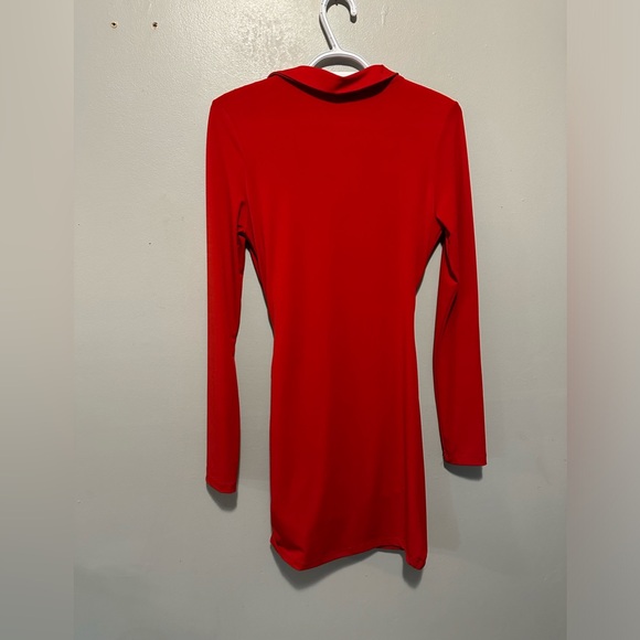Forever 21 long sleeve wrap tulip bottom red bodycon dress Medium - Picture 10 of 10
